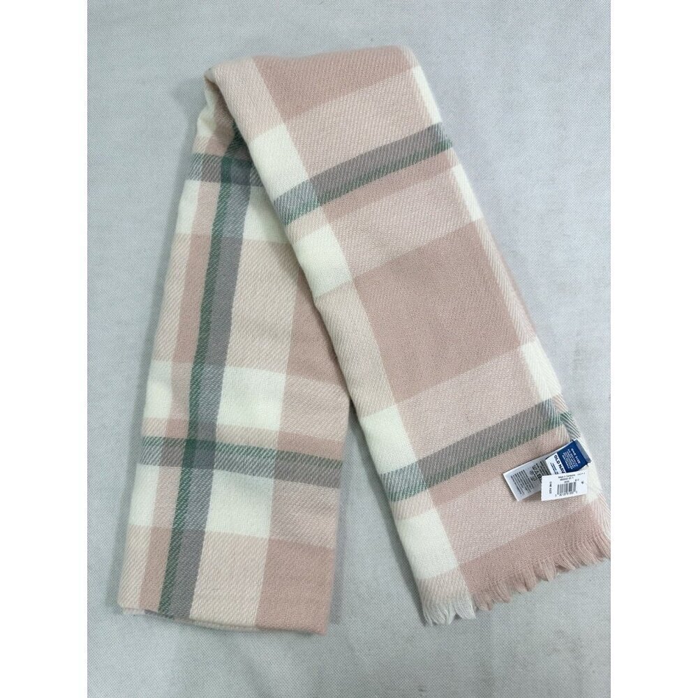 Old Navy 100% Polyester Pink Checkered Scarf 74x25 NWT